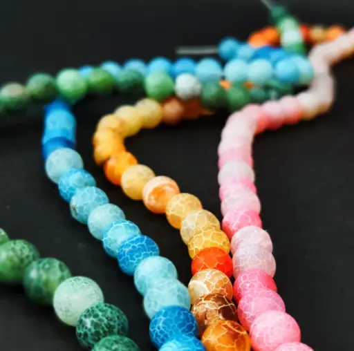 Cracket Agate Beads